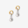 Silver Bead Gold Circle Drop Earrings, thumbnail 1 of 4