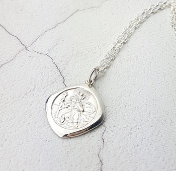 Personalised Saint St Christopher Necklace Pendant By David Louis ...