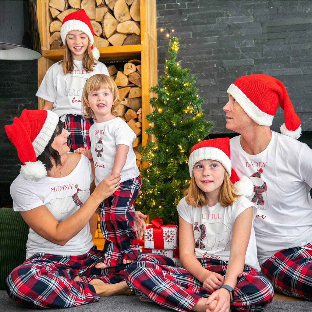 Personalised Bear Family Christmas Pyjamas, 1 of 9