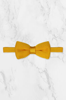 Wedding Handmade 100% Polyester Knitted Tie In Yellow, 7 of 8