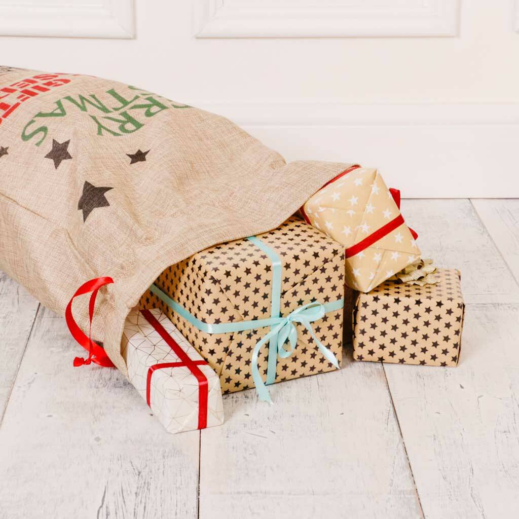 Personalised Reindeer Express Christmas Gift Sack By Dibor notonthehighstreet.com