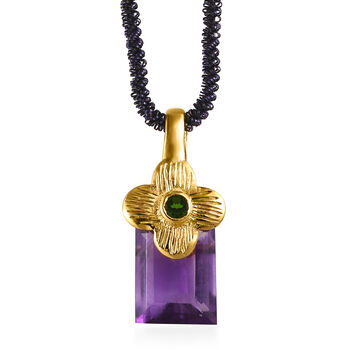Amethyst Gold Plated Flower Pendant, 2 of 3