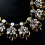Rhinestone Choker And Earring Set, Antique Gold Plated, thumbnail 3 of 5