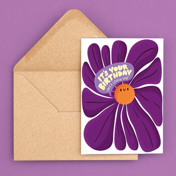 Cute Happy Flower Floral Birthday Card, 3 of 3