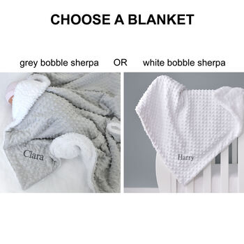 Personalised Bobble Sherpa Blanket And Comforter Set, 3 of 12