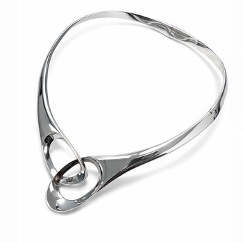 Interlocking Solid Silver Circles Bangle, 8 of 10