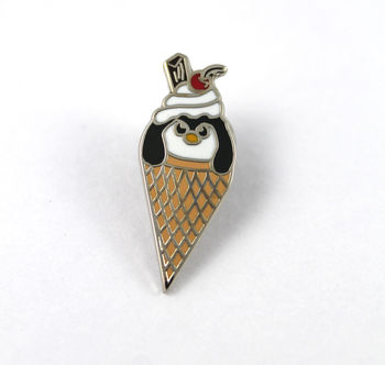 Ice Cream Penguin Enamel Pin, 5 of 9