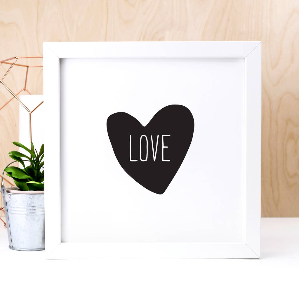 wedding gift black and white love heart print by coulson macleod ...