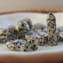 Dalmatian Jasper Crystal – Heart, Tower And Mushroom Trio, thumbnail 3 of 5