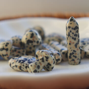 Dalmatian Jasper Crystal – Heart, Tower And Mushroom Trio, 3 of 5