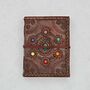 Chakra Circle Embossed And Stitched Leather Journal, thumbnail 4 of 5