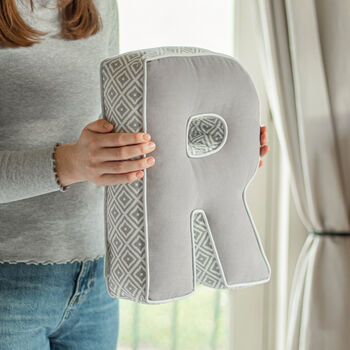 Two Tone Fabric Letter Cushions, 3 of 8