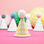 Harlequin Print Any Age Party Hat, thumbnail 5 of 6