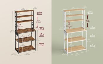 Bakers Rack Coffee Bar Kitchen Shelf Unit, 2 of 8