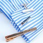 Personalised Tie Clip And Bar Tip Cufflinks Set, thumbnail 4 of 10
