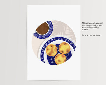 Pastel De Nata And Coffee Portugese Food Art Print, 4 of 6