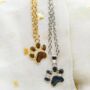 Silver Gold Plated Cat Paw Necklace For Woman, thumbnail 1 of 3