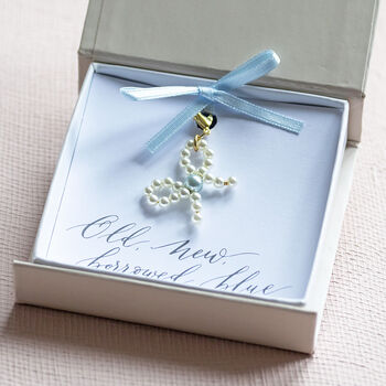 Something Blue Pearl Bow Charm, 2 of 8