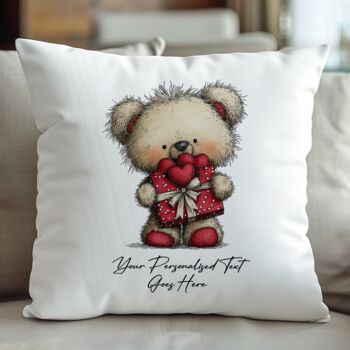 Personalised Whimsical Valentine Anniversary Love Animals Cushion, 3 of 11