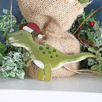 Tin Triceratops Christmas Tree Decoration, 4 of 6