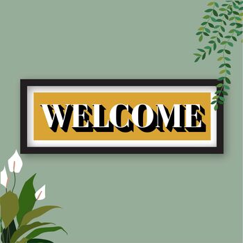Welcome Framed Typography Print, 9 of 10