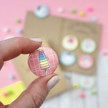 Summer Ice Lolly Badges, Pack Of Four, 2 of 3