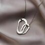 Organic Hammered Personalised Double Hoop Necklace, thumbnail 4 of 8