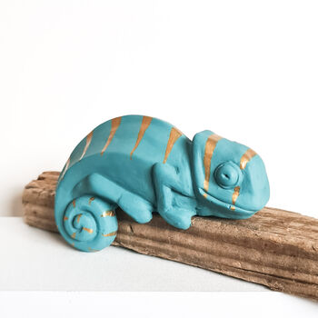 Shelf Chameleon Turquoise And Gold, 3 of 7