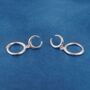 Silver Moon Crescent Hoop Earrings, 925 Sterling, thumbnail 3 of 7