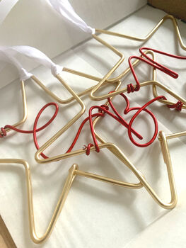 Personalised Wire Star Christmas Decorations – Custom Initials Or Letters, 2 of 4