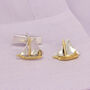 Sailboat Cufflinks ,Silver And 18ct Gold, thumbnail 1 of 3