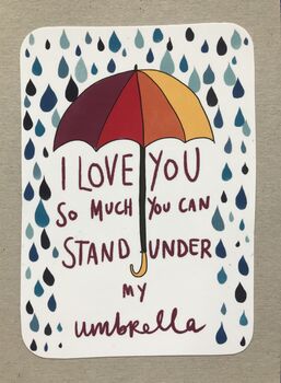 Umbrella Valentine's Day Card, 3 of 3
