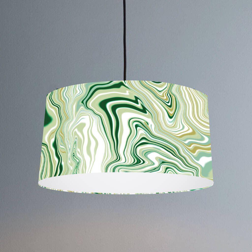 Marble Lampshade In Moss, 1 of 4