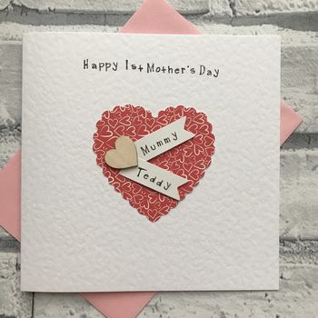 Personalised 1st Mother's Day Heart Card, 2 of 2