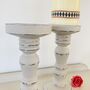 Pair Of Antique Hand Painted Pillar Candlesticks~ 13, thumbnail 3 of 6