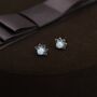 Sterling Silver White Opal Crown Stud Earrings, thumbnail 5 of 12