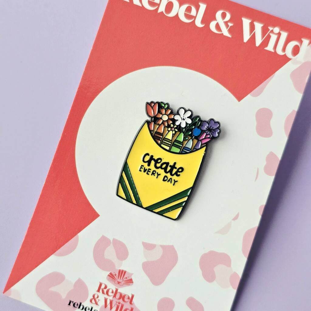 Create Every Day Crayon Box Enamel Pin, 1 of 3