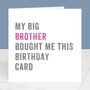 Personalised From Your Brother Birthday Card, thumbnail 4 of 4