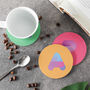 Personalised Pastel Initial Coaster Single Or Set, thumbnail 4 of 4