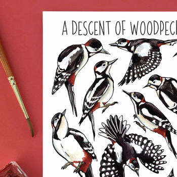 Woodpeckers Wildlife Watercolour Postcard, 2 of 8