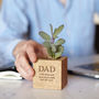 Personalised Solid Oak Micro Plant Pot, thumbnail 3 of 7