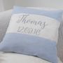 Personalised Silk And Linen Script Cushion, thumbnail 2 of 6