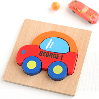 Personalised Wooden Car Jigsaw Puzzle Toy, 3 of 4