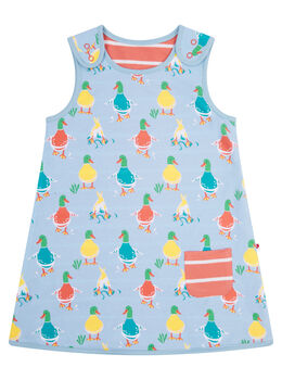 Reversible Baby Dress | Duck Print | Certified Organic, 4 of 11