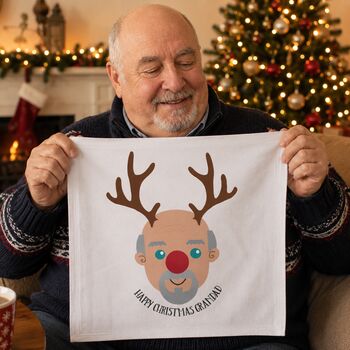 Grandpa Rudolph Handkerchief Pair Christmas Gift For Grandad, 2 of 11