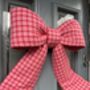 Pink And Red Gingham Door Bow, thumbnail 4 of 5