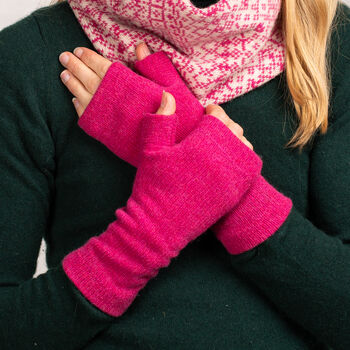 Cosy Knitted Wrist Warmers Diesel Blue, 2 of 9