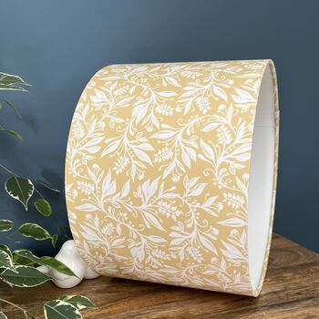 Oxford Ochre Botanical Leaves Drum Lampshades, 3 of 9