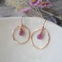 Ruby Rose Gold Filled Earrings, thumbnail 1 of 4