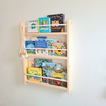 Nursery Bookcase With Rails, Nursery Decor, 7 of 10
